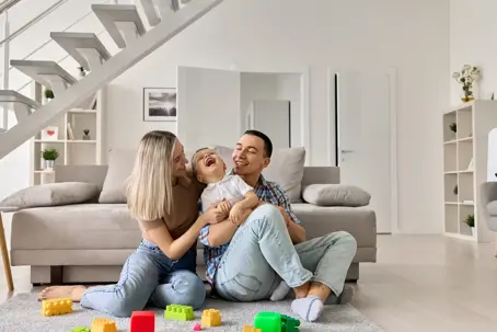 happy family indoors